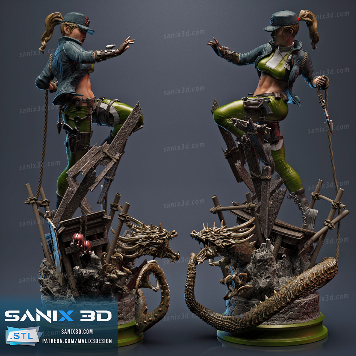 Sonya Mortal Kombat Figur Fan Art-3D Druck- Maßstab 1:6