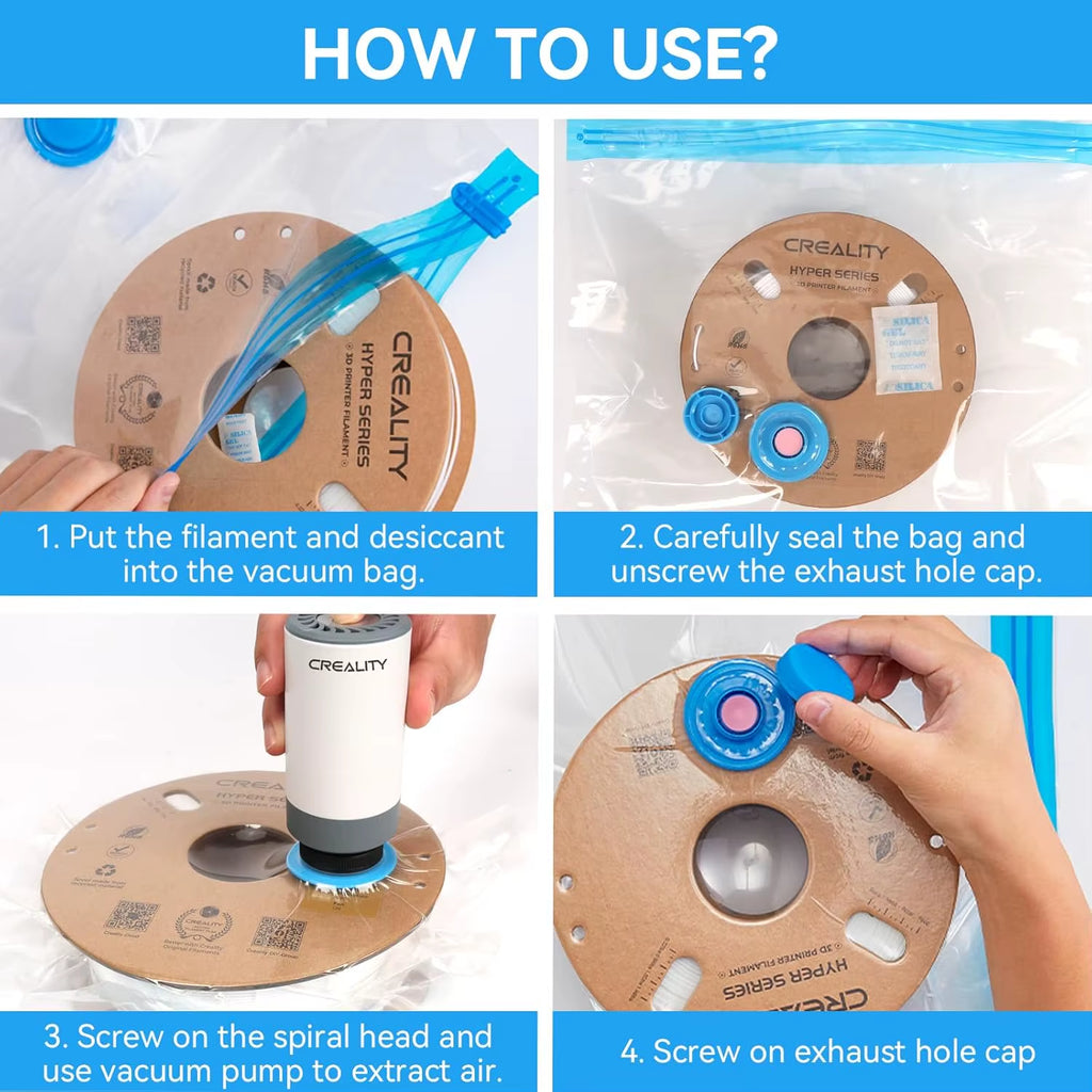 3D Printer Filament Vacuum Storage Kit, Filament Dry Kit Storage Bags and Electric Vacuum Pump for 3D Printer Filaments