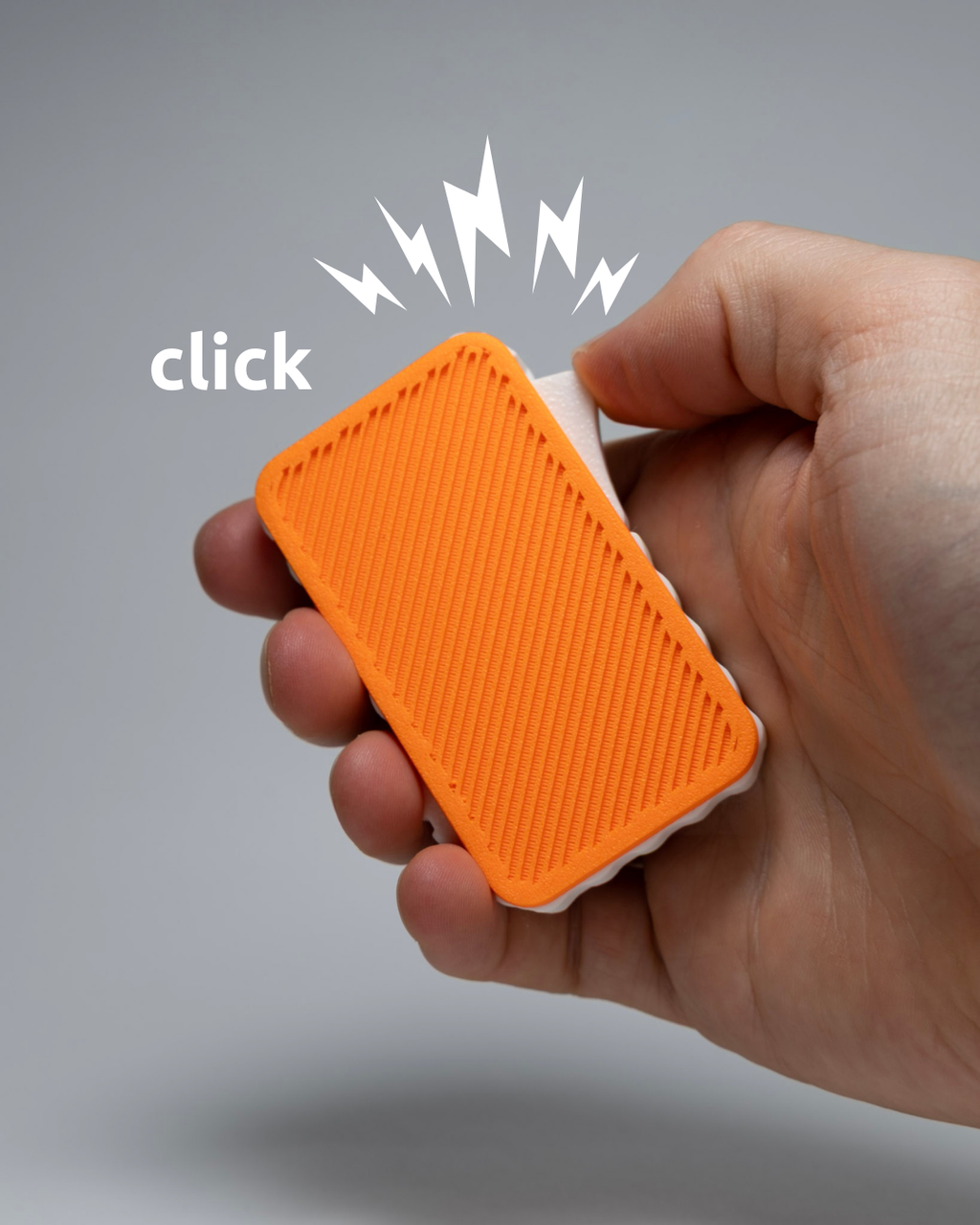 CLICK – Fidget-Clicker / Antistress-Gadget (3D-Druck, „klick“-Sound)