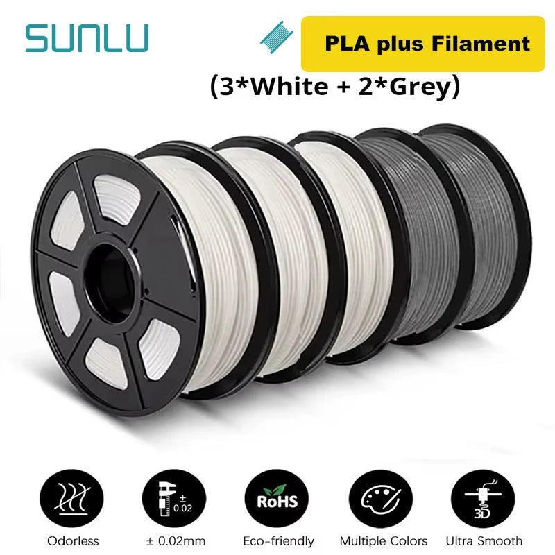 5KG 3D Filament PLA/PLA PLUS/PETG/ABS Filamnet 1.75Mm 5Roll 1KG Neatly Wound 3D Printer Filament for 3D Printer