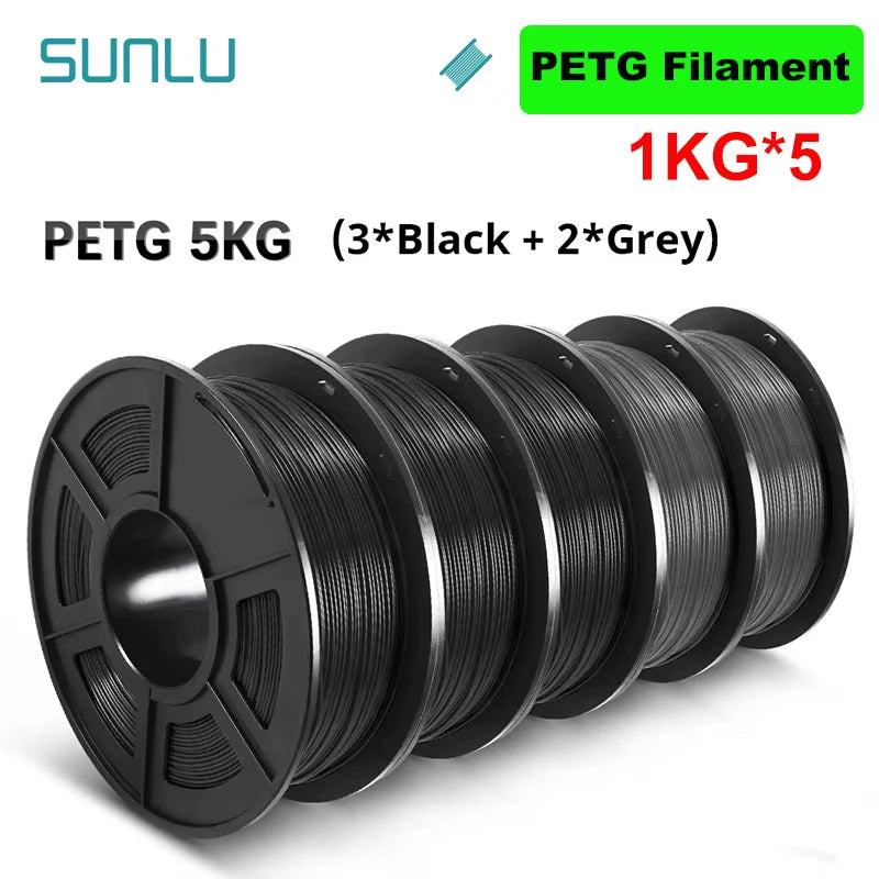 5KG 3D Filament PLA/PLA PLUS/PETG/ABS Filamnet 1.75Mm 5Roll 1KG Neatly Wound 3D Printer Filament for 3D Printer